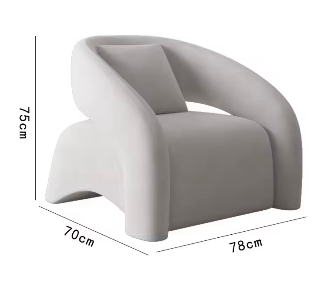 White Ergonomic Luxury Accent Chair