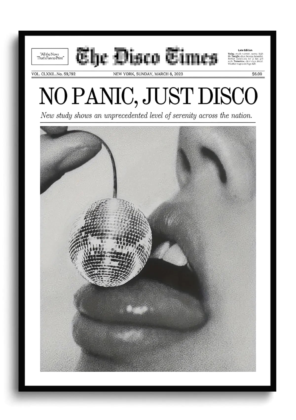 Vintage Wall Art - Black and White Wall Art of Vintage Newspaper