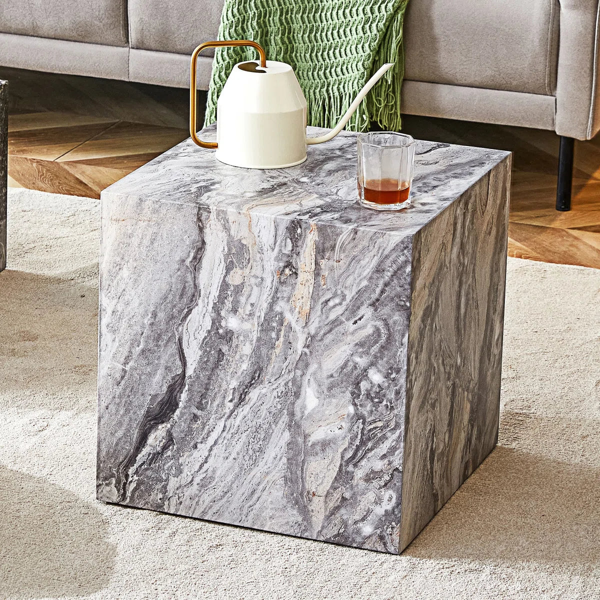 Modern Gray Textured MDF Coffee Table
