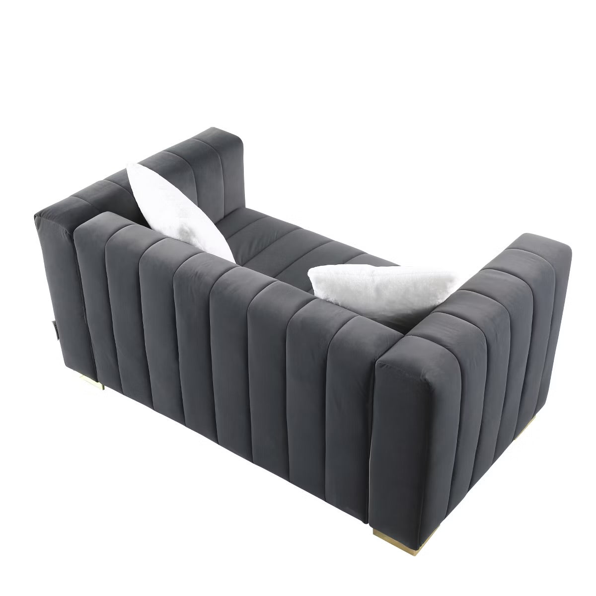 Grey or Beige 3 Seater Sofa - Velvet Loveseat Sofa