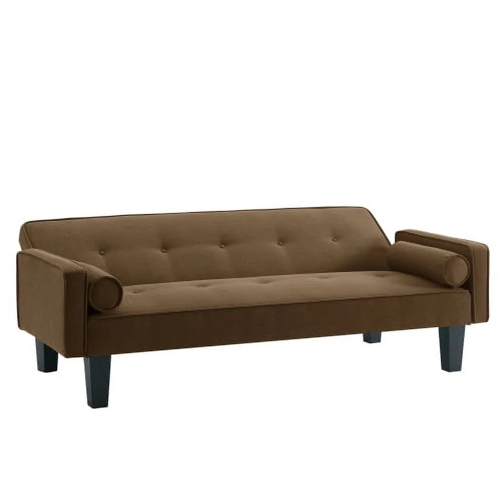 Mid-Century Tufted Loveseat Sofa - Brown Sofa Bed