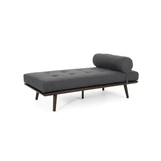 Mid-Century Chaise Lounge with Tufted Upholstery