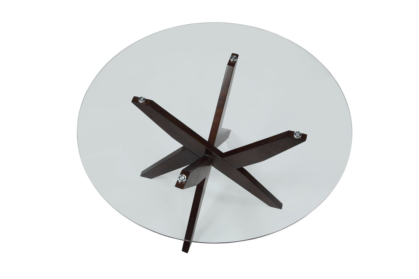 Dark Brown Dining Table with Glass Top