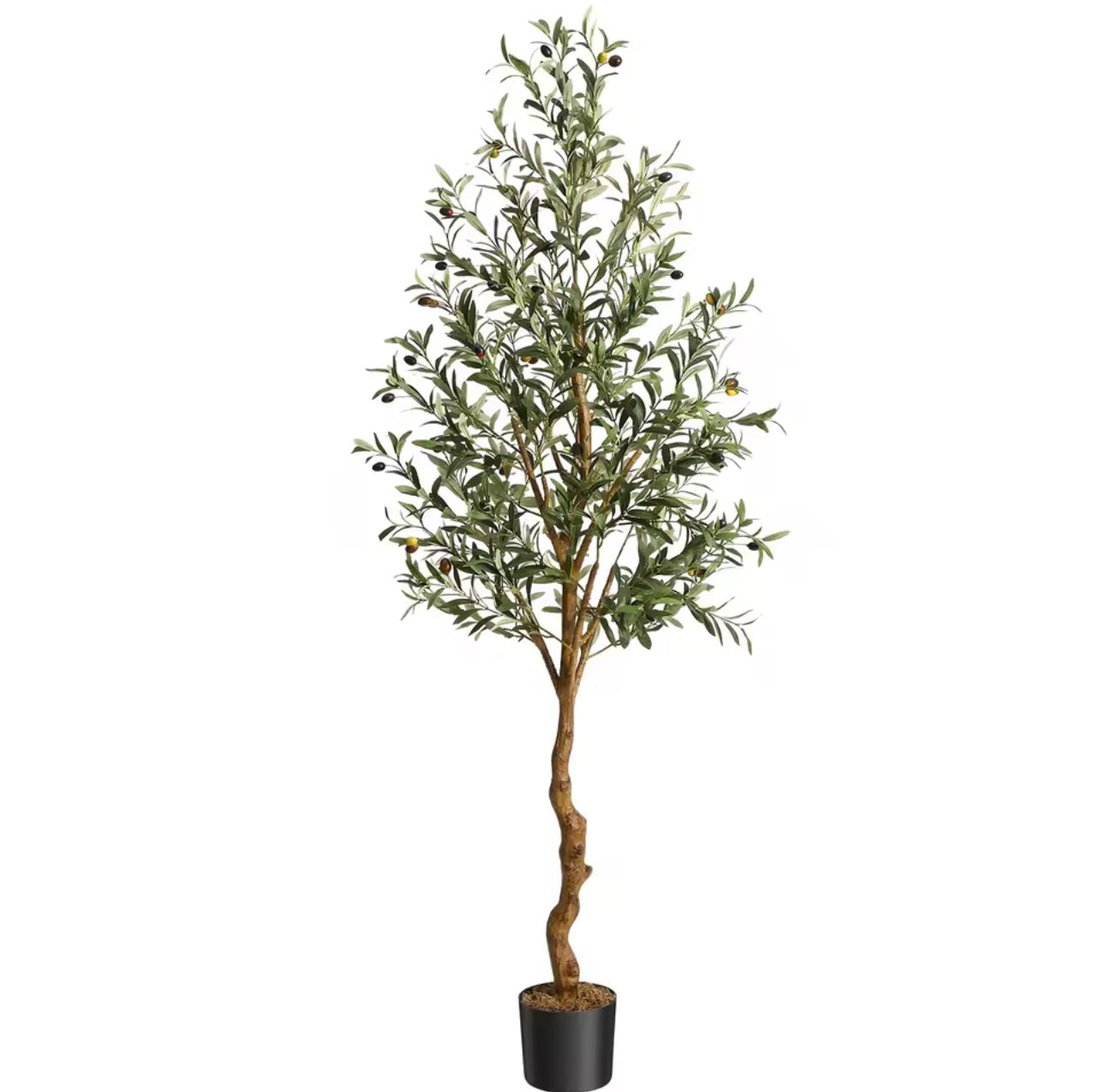 6ft Artificial Olive Tree, Realistic Indoor & Outdoor Faux Tree with Fruit