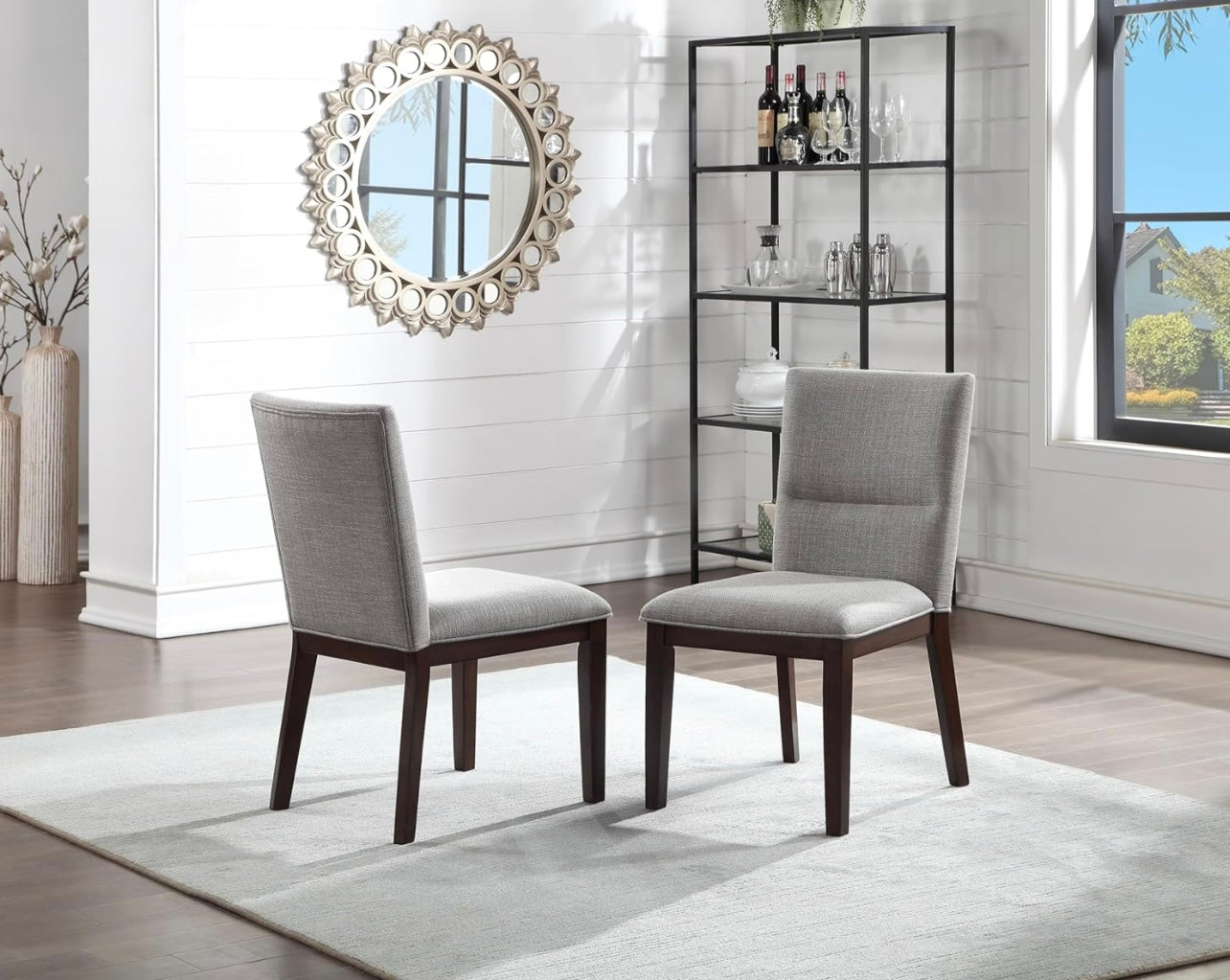 Dark Brown Dining Table with Glass Top