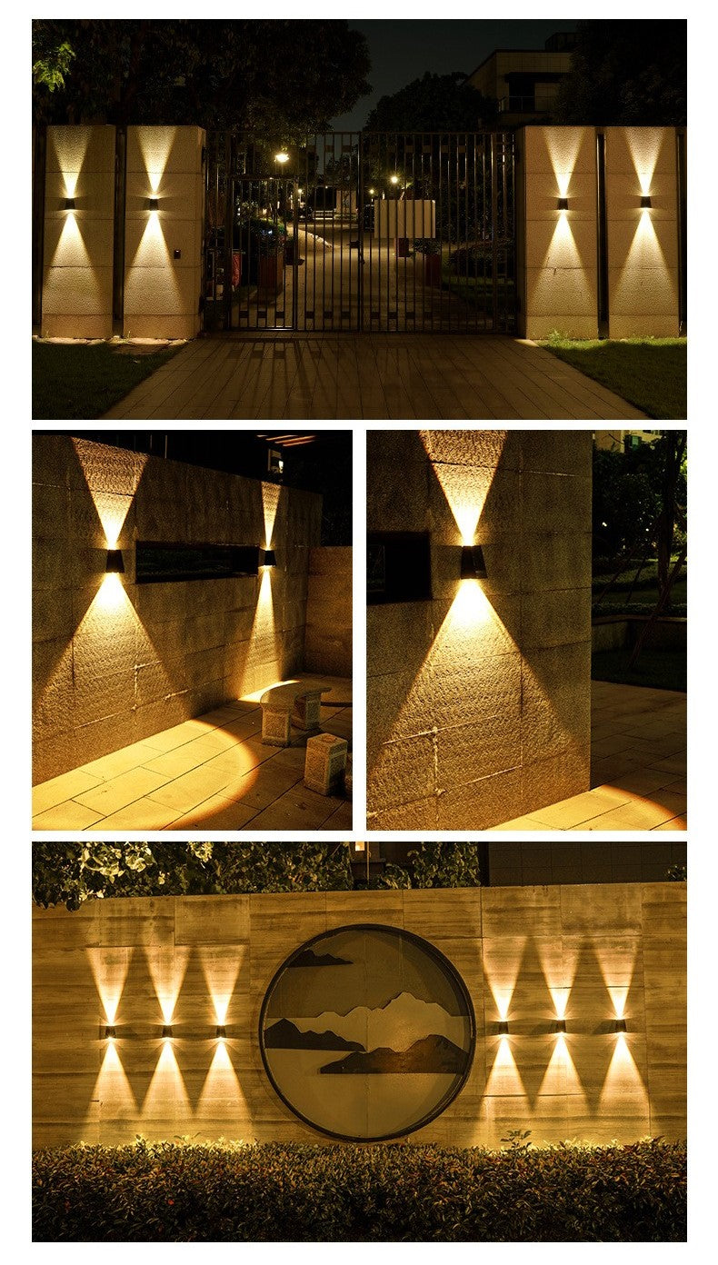 Modern Solar Outdoor Wall Light, Waterproof LED Landscape Lamp