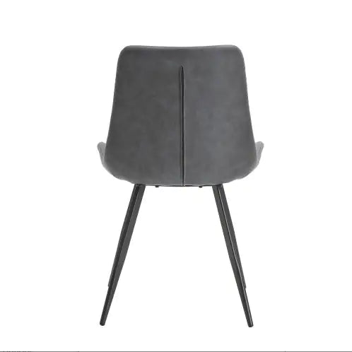 Gray Faux Leather Dining Chairs Set of 2 Modern