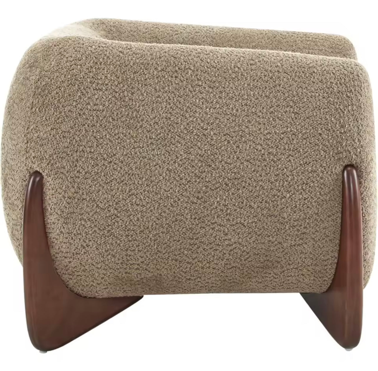 Light Brown Accent Chair, Boucle Fabric Upholstered Club Chair