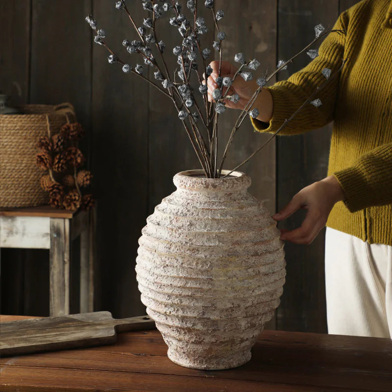 Antique Stoneware Ceramic Vase – Rustic Charm