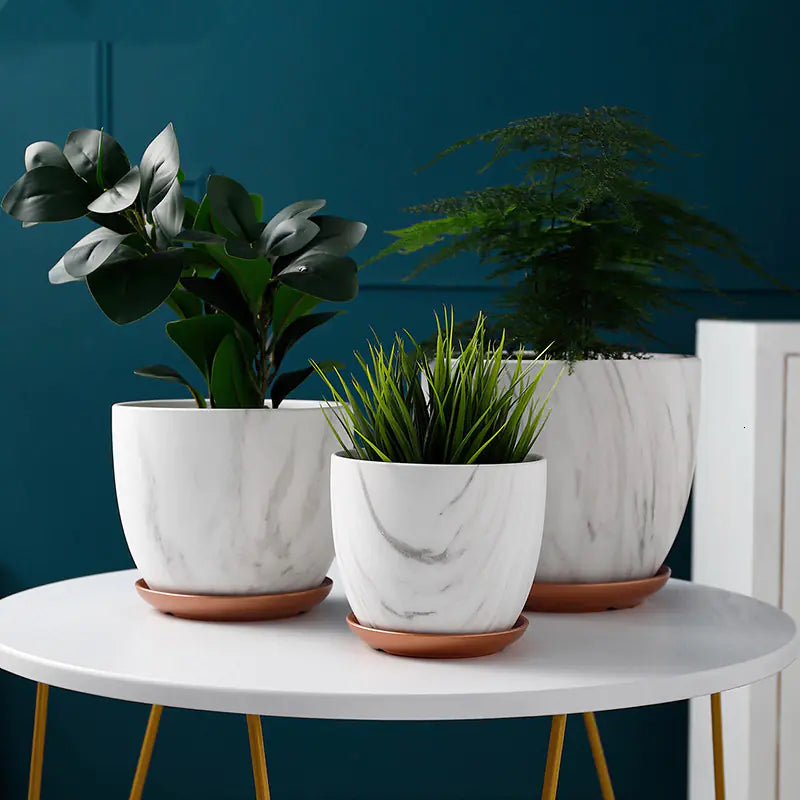 Ceramic Marble Pattern Pot for Modern Nordic Style
