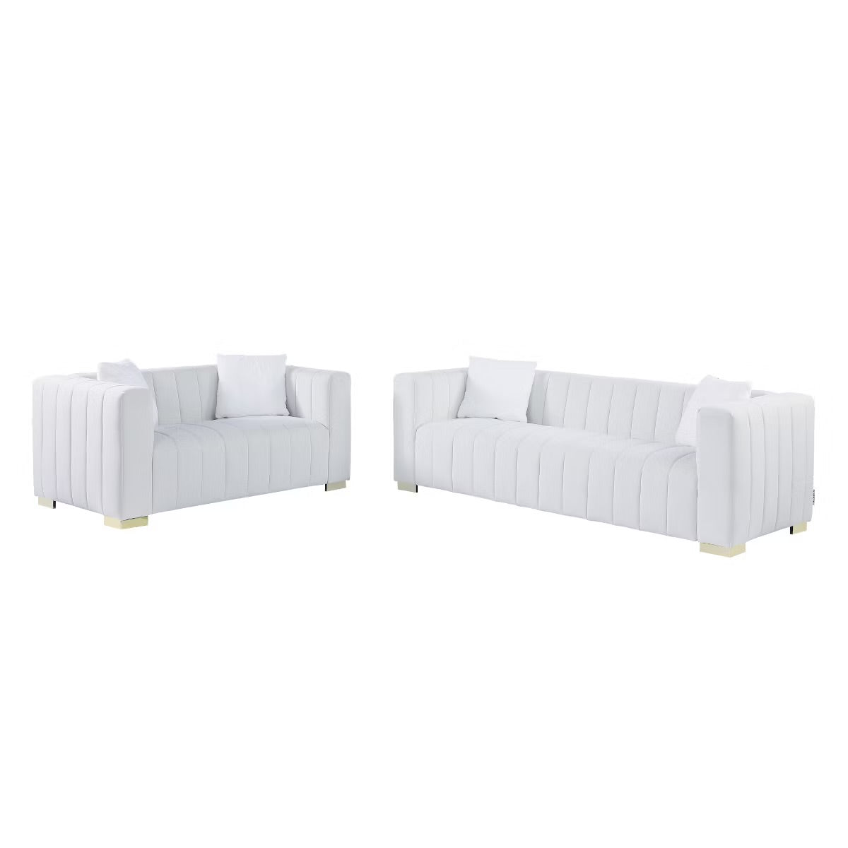 Grey or Beige 3 Seater Sofa - Velvet Loveseat Sofa