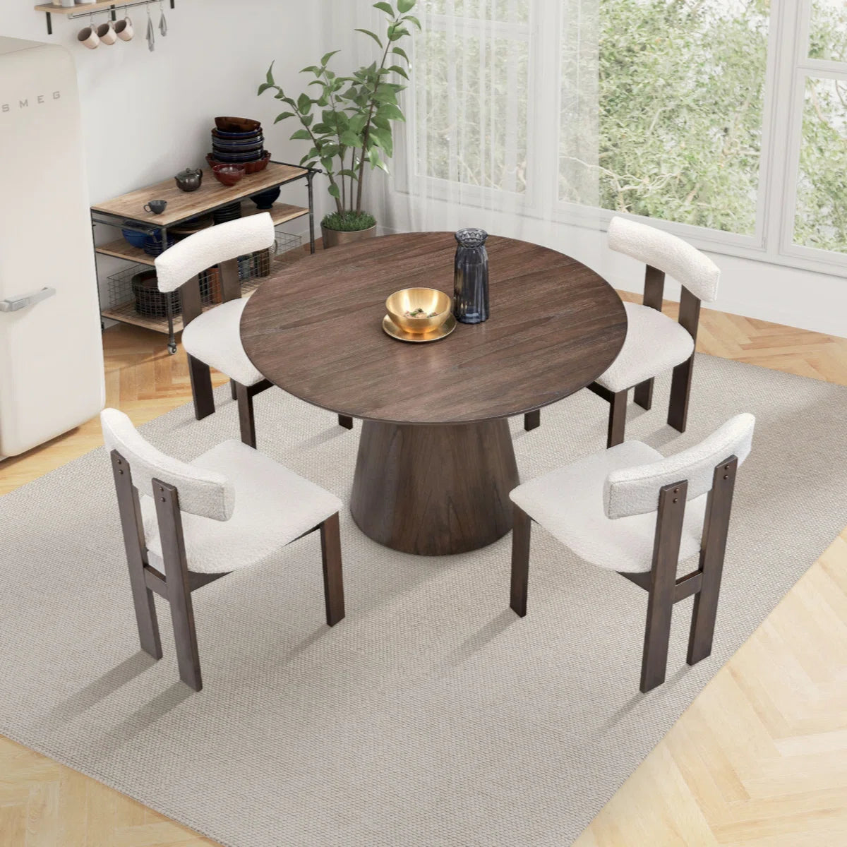Set of 2 Modern Walnut Dining Chairs