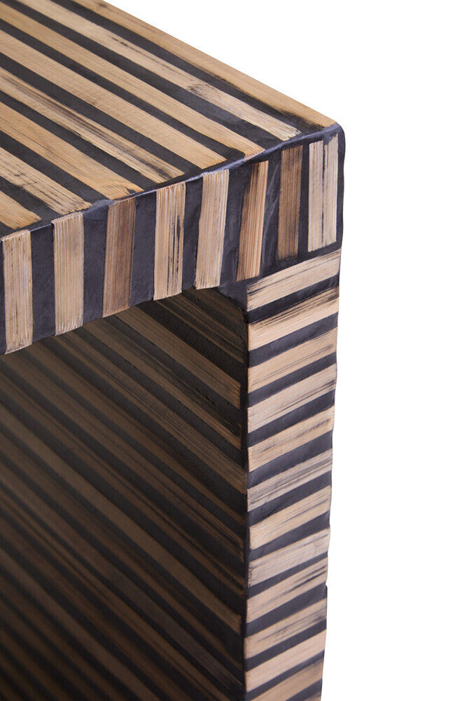 Bambusa Bamboo Inlay Curved Side Table