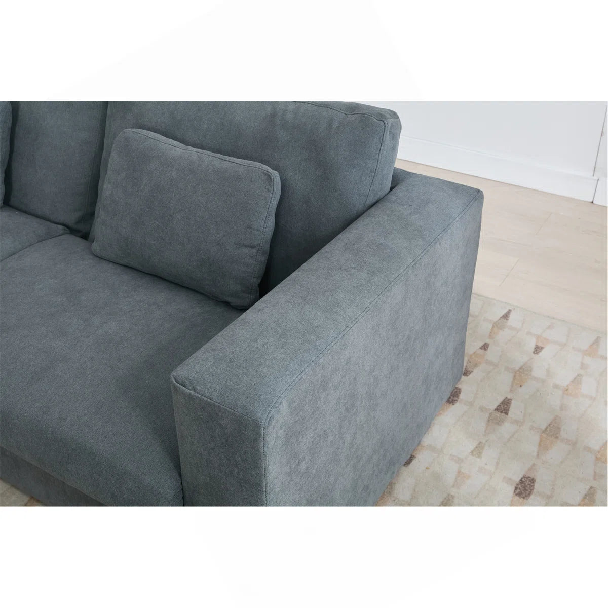 Gray-Teal 83" Modern 3 Seater Sofa with Detachable Cover