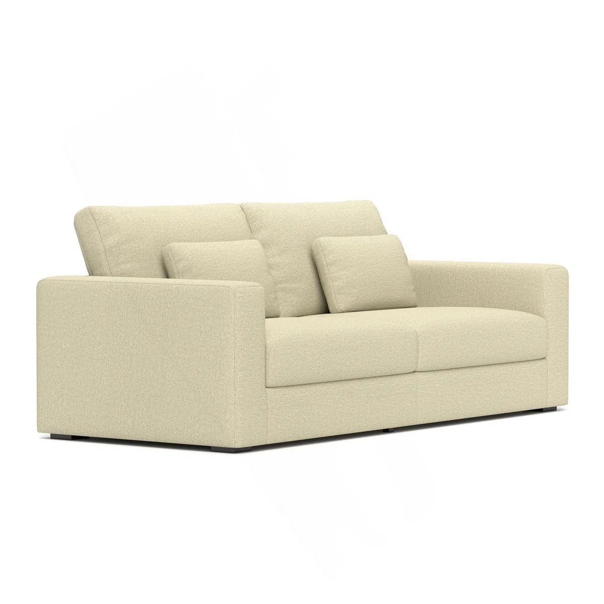 83" Beige 3 Seater Sofa with Detachable Cover
