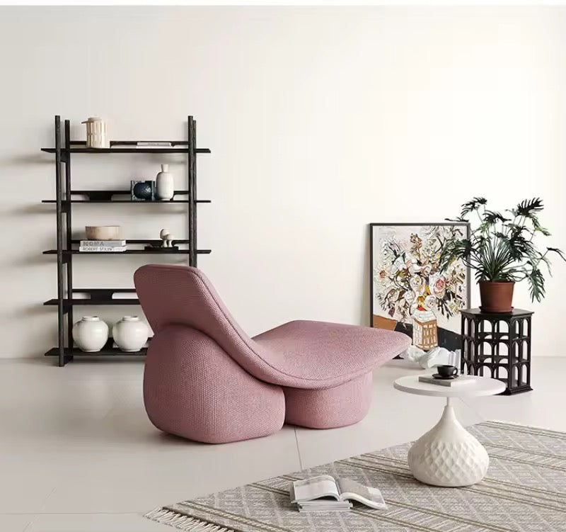 White Modern Living Room Arc Linen Sofa Chair