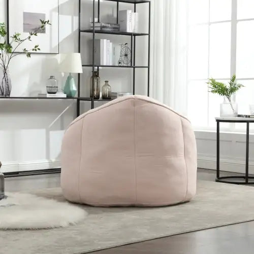 Pink Bean Bag Sofa Chair with Footrest