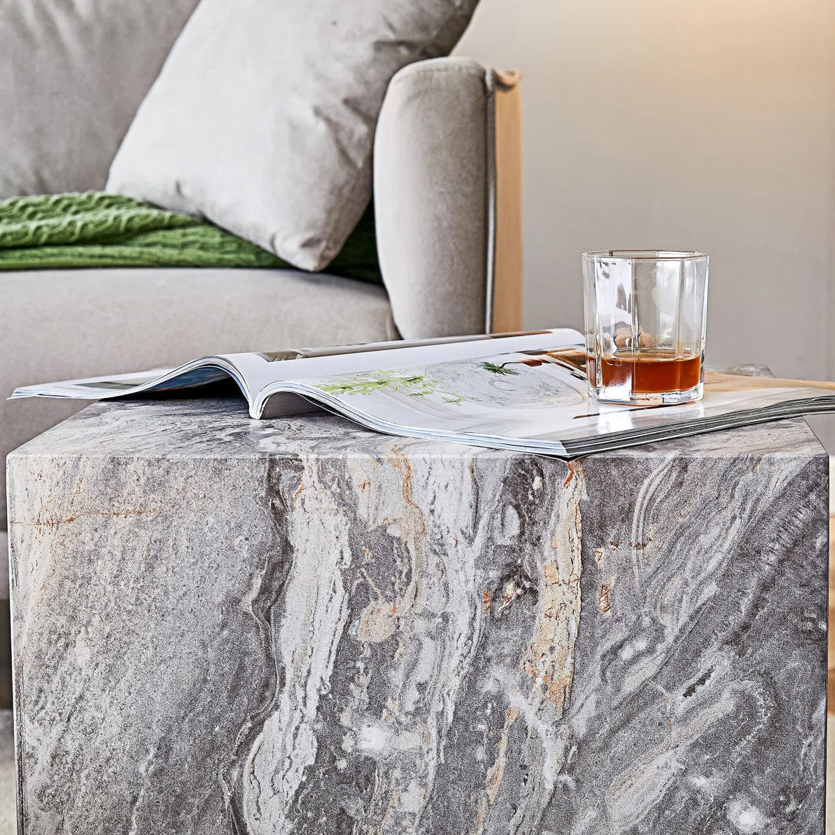 Modern Gray Textured MDF Coffee Table