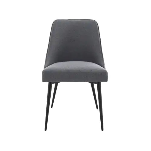 Charcoal Fabric Side Chair with Metal Legs