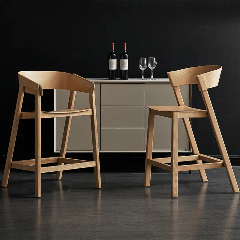 Modern Japanese Bar Stool with Backrest (Designer)