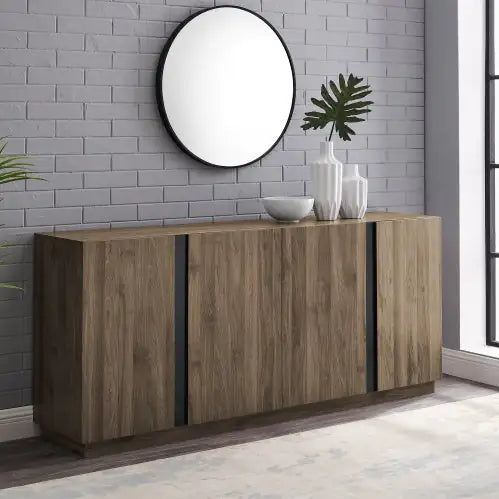 Mid-Century 3-Drawer TV Stand Slate Grey 70"