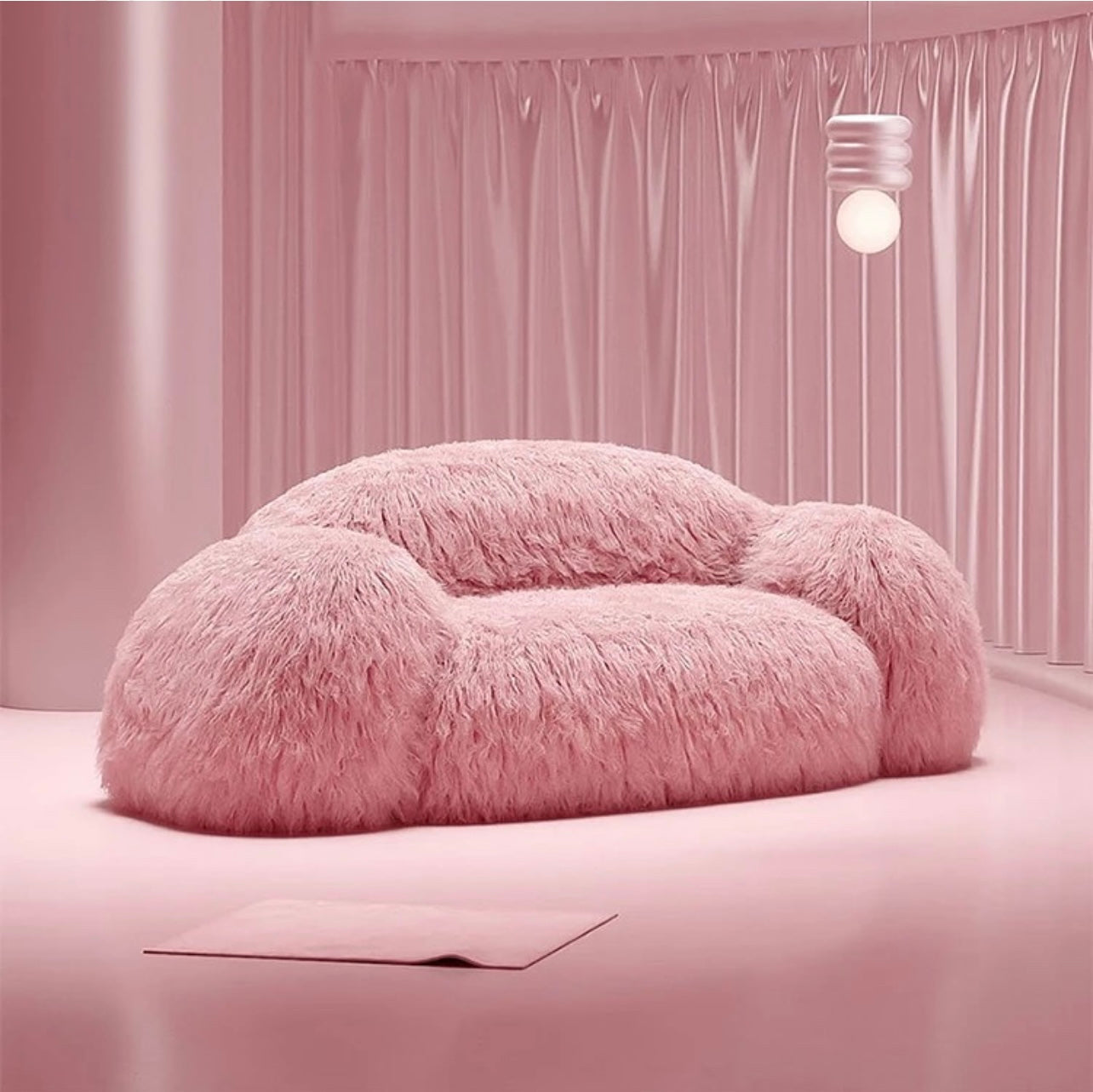 Cotton Candy Pink Fur Sofa Chair