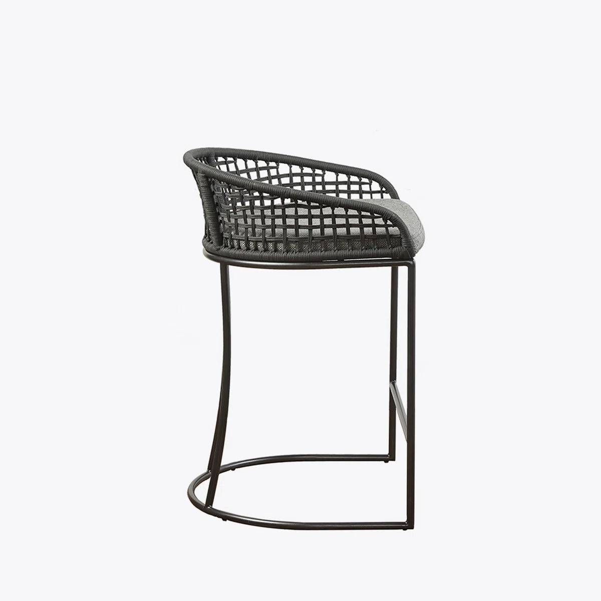Coastal Woven Rope Counter Stool with Cushion