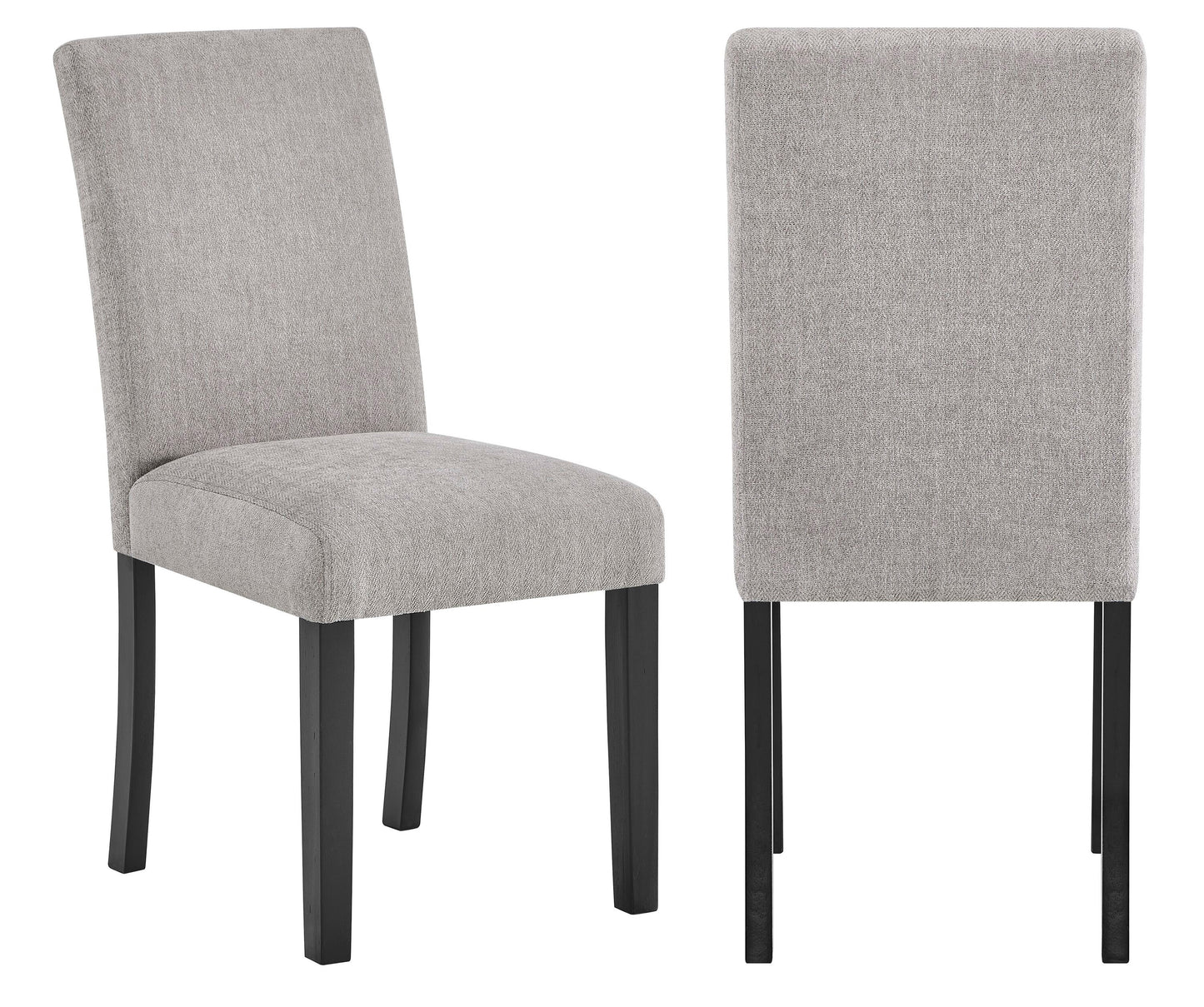 4 Contemporary Upholstered Gray Parson Dining Chairs Set