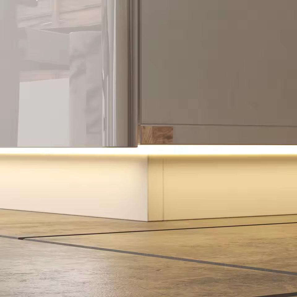 70.8” LED TV Stand with 4 Drawers, High-Gloss Media Console