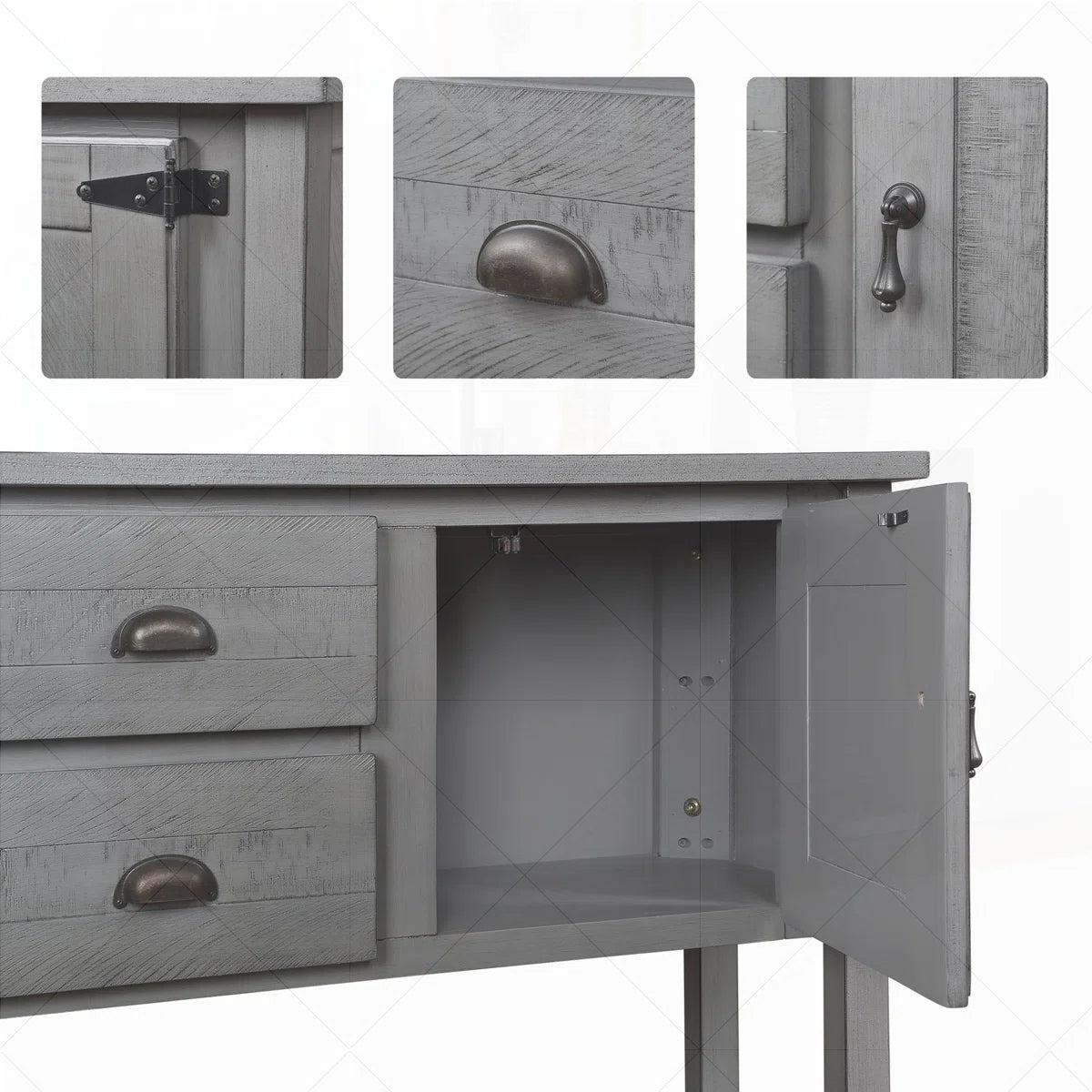 Solid Wood 48-Inch Console Buffet Table