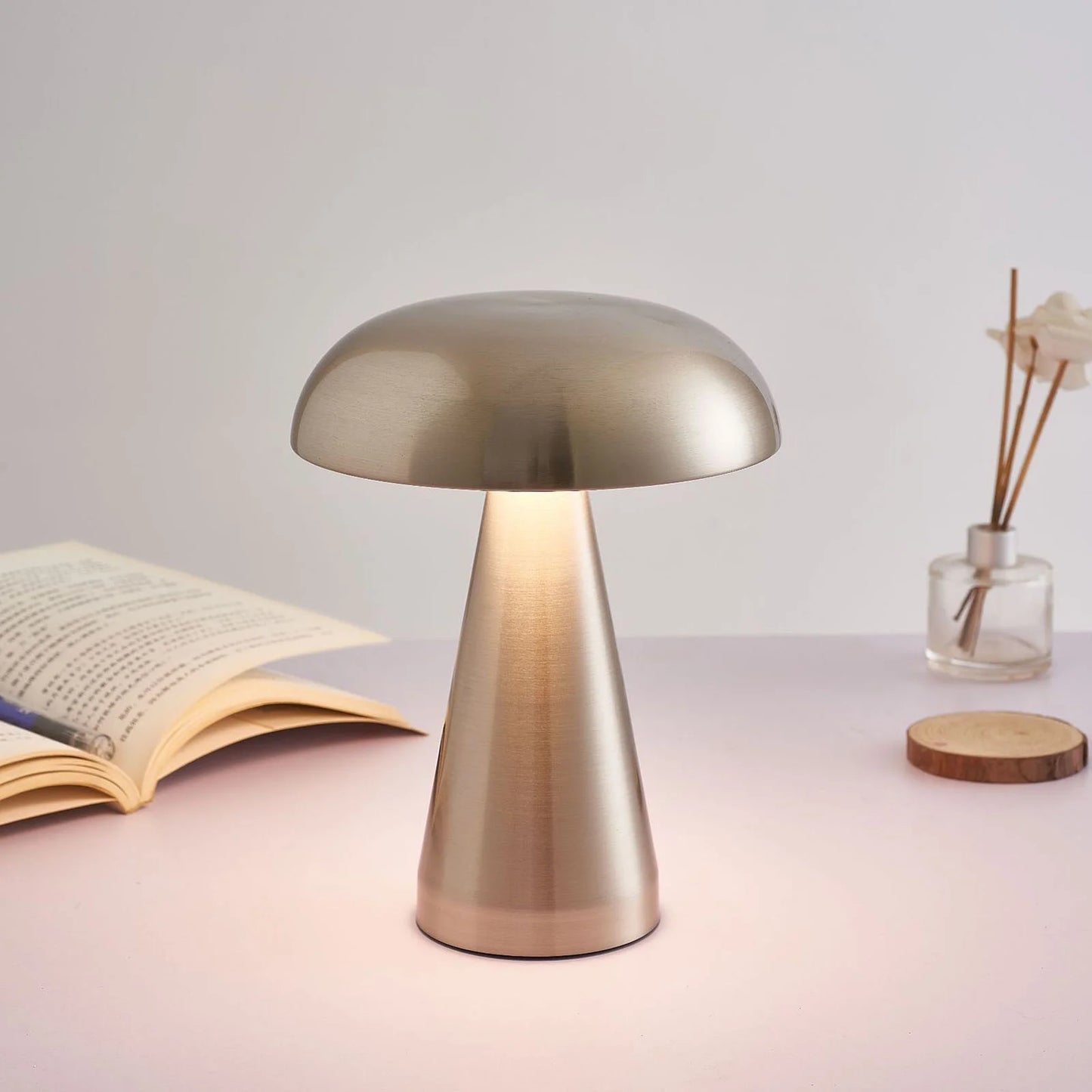 Rechargeable Retro Table Lamp – Portable Silver Lighting