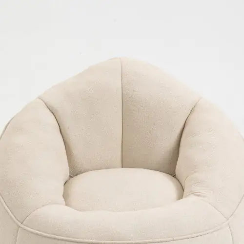 Beige Bean Bag Sofa Chair with Footrest