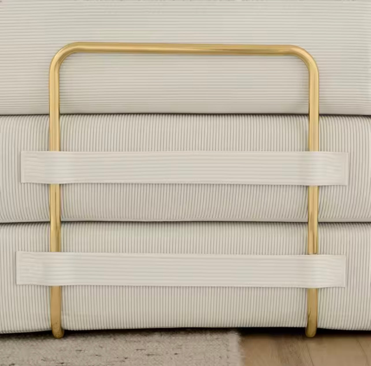 5 Seater Corduroy Fabric Convertible Sofa Bed with Removable Backrest