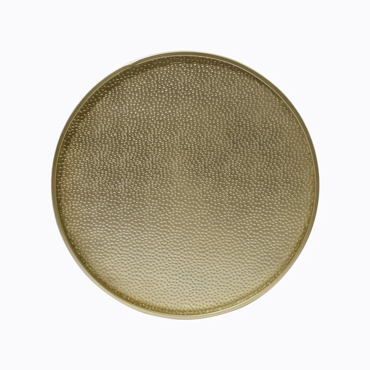 26" Modern Gold Round Metal Coffee Table