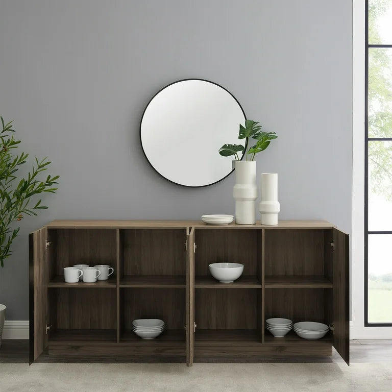 Mid-Century 3-Drawer TV Stand Slate Grey 70"