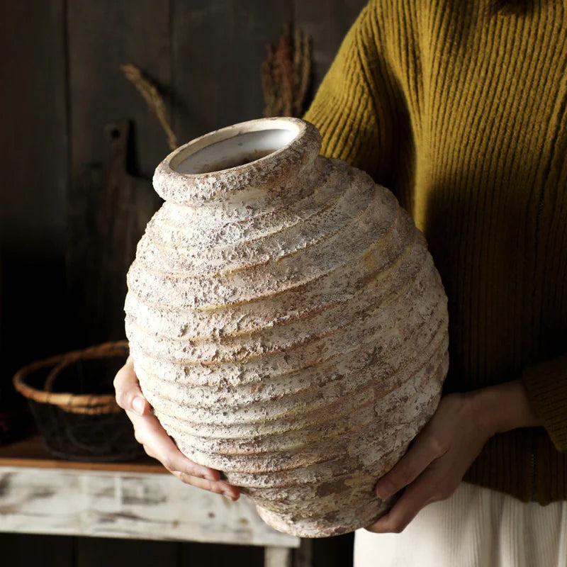 Antique Stoneware Ceramic Vase – Rustic Charm