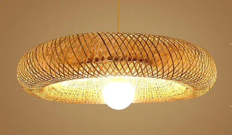 Modern Bamboo Woven Waterproof Pendant Light