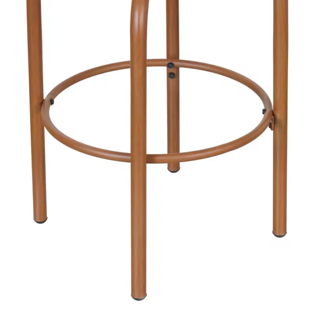 29” Rattan Outdoor Patio Bar Stools with Wood Grain Frame, Set of 2