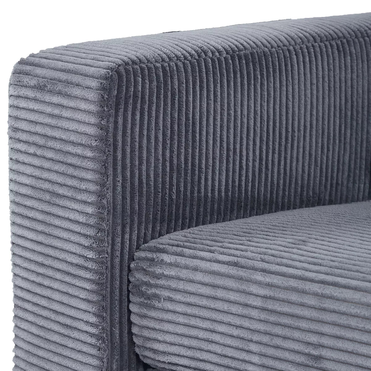 Grey Loveseat - Linen Sofa - Small Sofa with Cushions