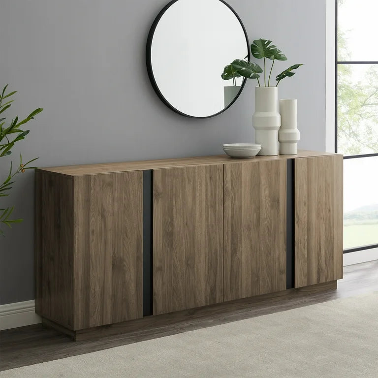 Mid-Century 3-Drawer TV Stand Slate Grey 70"