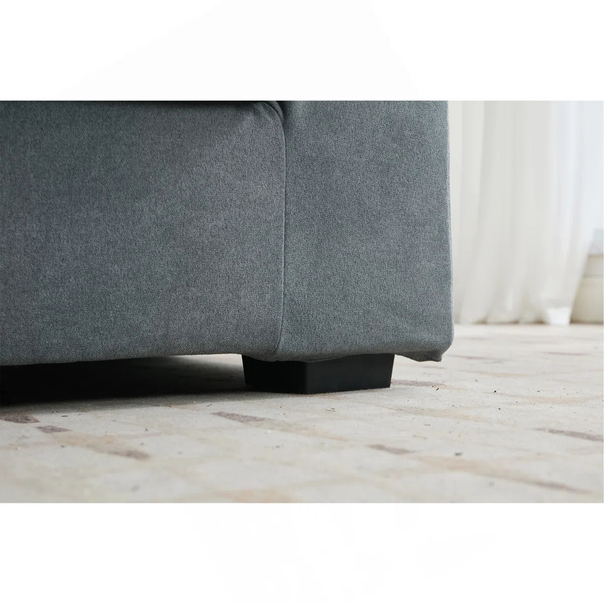 Gray-Teal 83" Modern 3 Seater Sofa with Detachable Cover