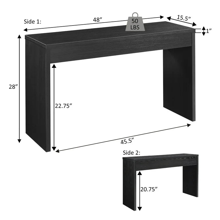 48” Modern Console Table, Cherry Entryway Console for Hallway