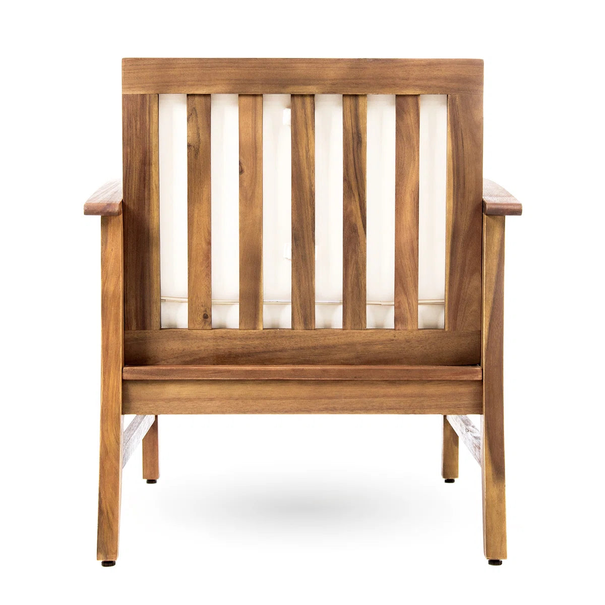 Cream Wooden Club Chair with Acacia Frame