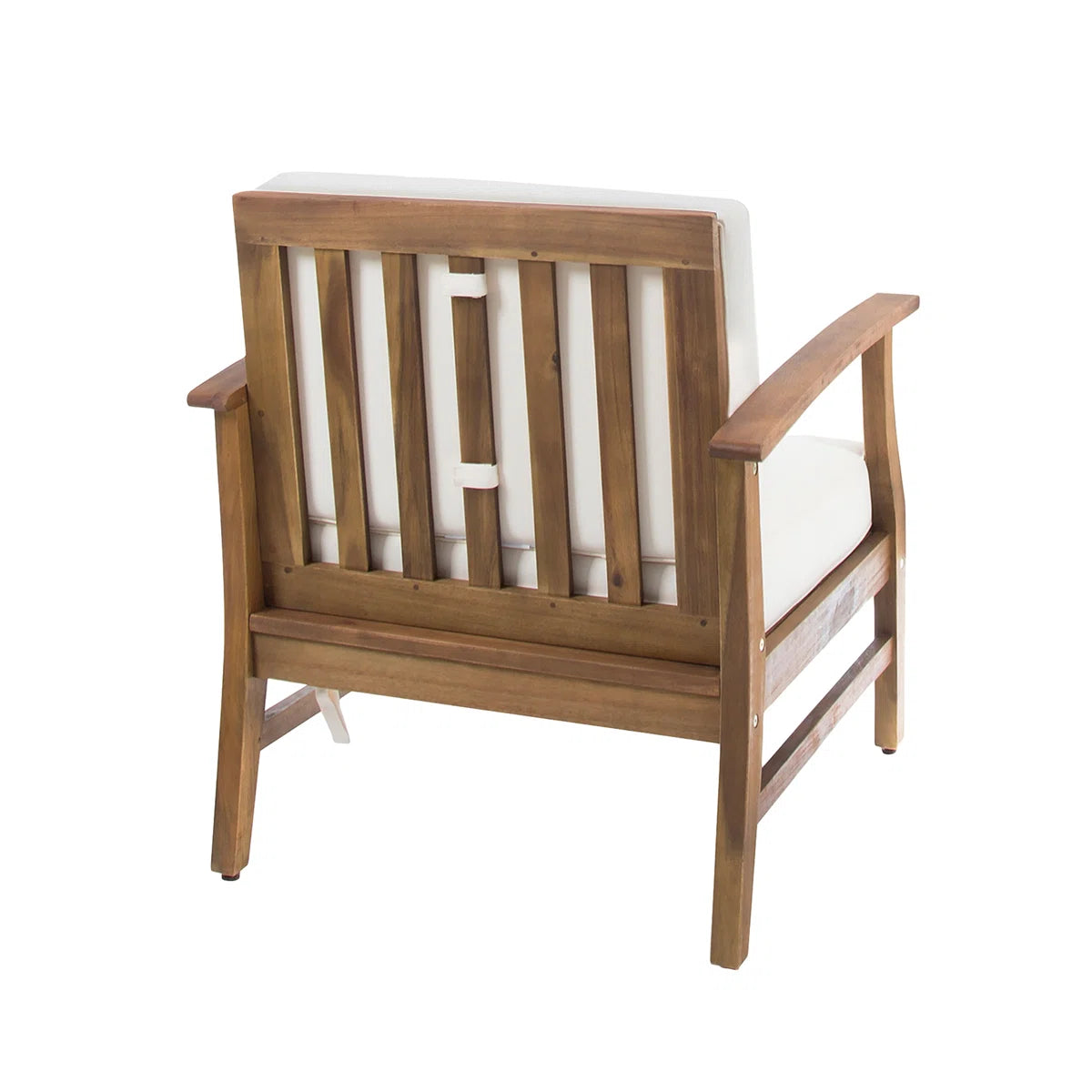 Cream Wooden Club Chair with Acacia Frame
