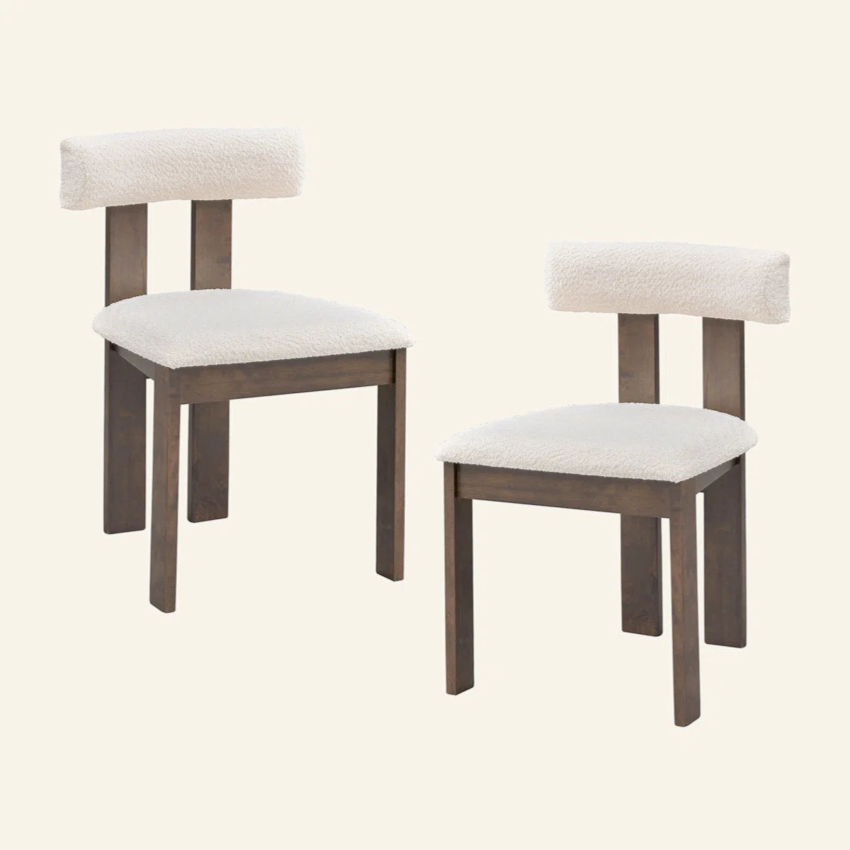 Set of 2 Modern Walnut Dining Chairs