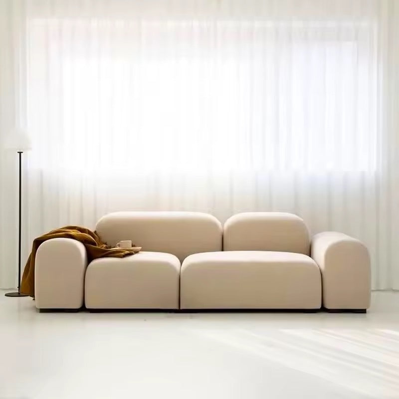 Modern Minimalist Beige Pebble Modular Sofa