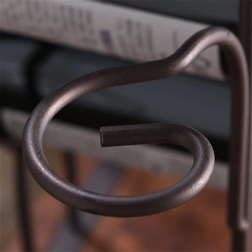 European Wood Wine Rack, Vintage Countertop Wine Holder for Home Bar