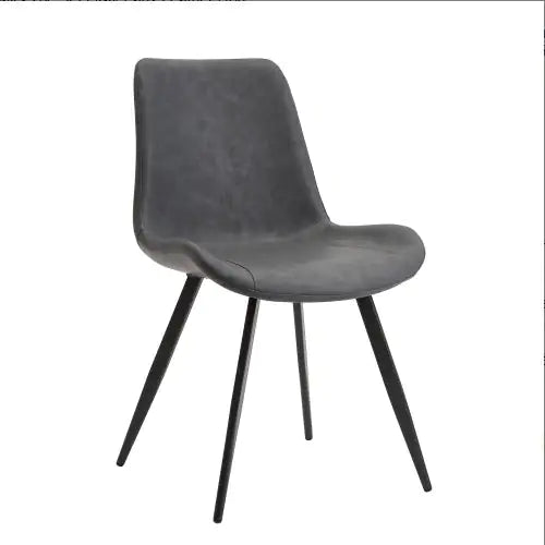 Gray Faux Leather Dining Chairs Set of 2 Modern