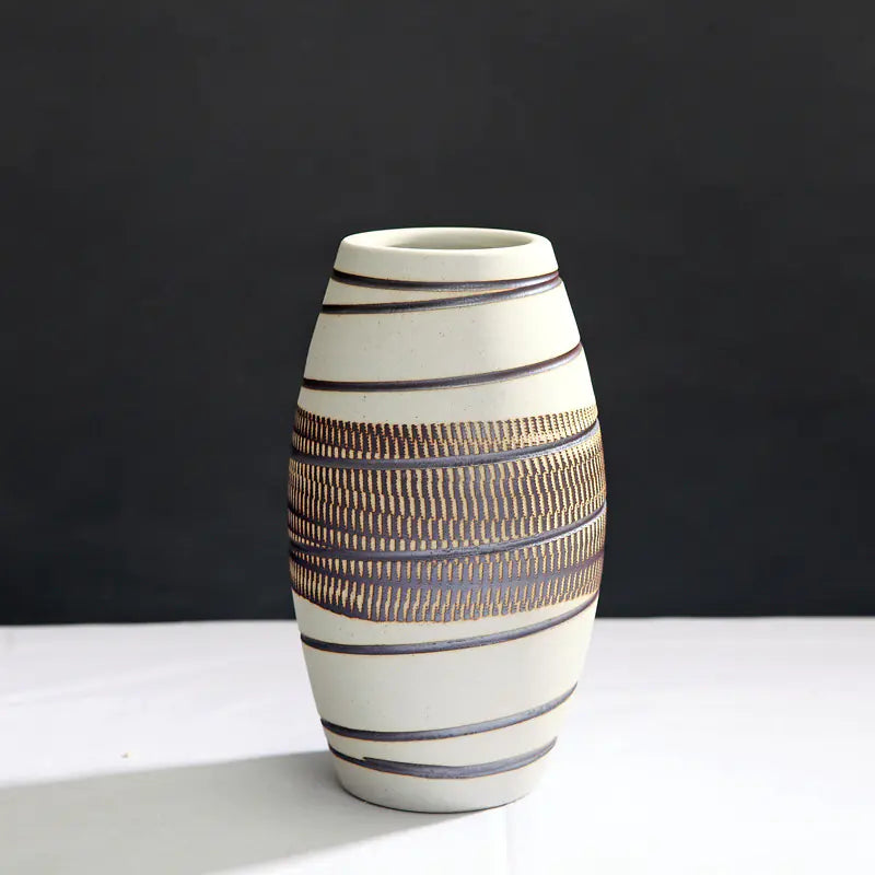 Minimalist Vintage Ceramic Vase Set (3 pcs)