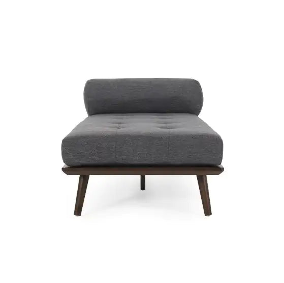 Mid-Century Chaise Lounge with Tufted Upholstery